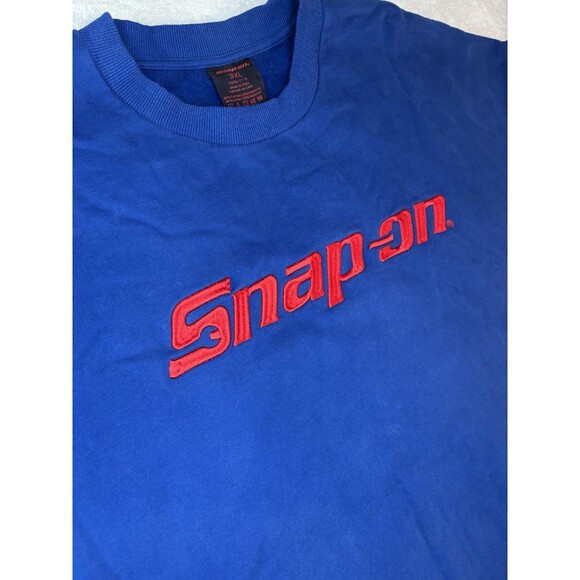 Snap On Tools Sweatshirt Adult XXXL 3XL  Blue Red Embroidered Logo Crewneck - Picture 7 of 10